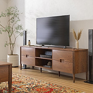 Hutch Wooden TV Unit (Natural Finish)