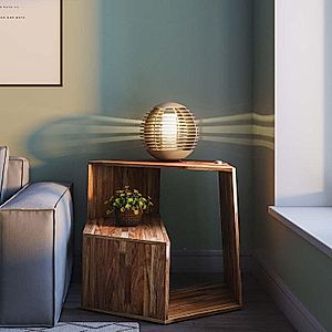 Hexagon Wooden End Table