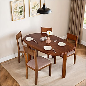 Melton Wooden 4 Seater Dining Table in Natural Finish