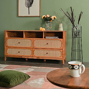 Scott Rattan TV unit in Natural Finish