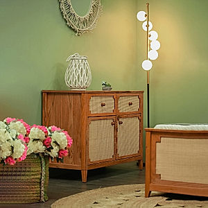 Scott Rattan Cabinet in Natural Finish