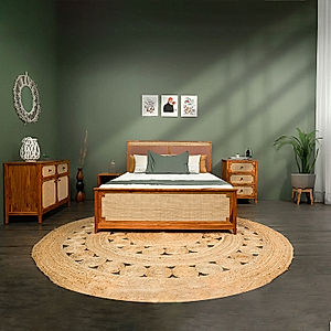 Barrow Rattan Bed with Storage (Natural Finish)