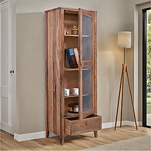 Brooks Wooden Tall Cabinet in Natural Finish