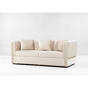 California 3 Seater Velvet Sofa in Beige Color