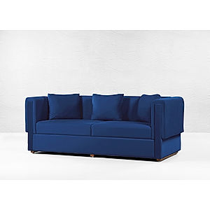 California 3 Seater Velvet Sofa in Blue Color