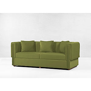 California 3 Seater Velvet Sofa in Green Color