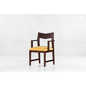 Newton Wooden Dining Chair(Linen,Yellow) - Set of 2