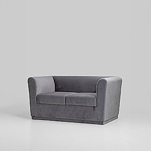 Hudson 2 Seater Fabric Sofa (Velvet, Grey)