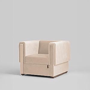 California 1 Seater Fabric Sofa in Beige Color