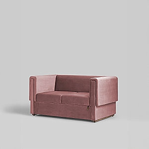 California 2 Seater Mauve Velvet Fabric Sofa