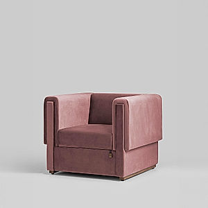 California 1 Seater Fabric Sofa in Mauve Color