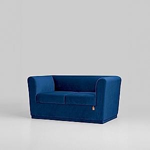 Hudson 2 Seater Velvet Sofa in Blue Color