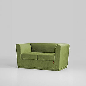 Hudson 2 Seater Velvet Sofa in Green Color