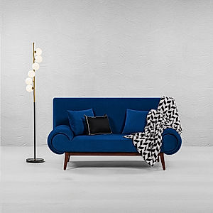 Kow Tow 2 Seater Wooden Sofa (Velvet, Blue)