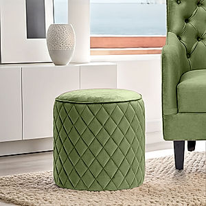 Mable Ottoman (Velvet, Green)