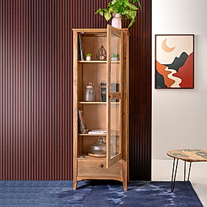 Brooks Wooden Tall Cabinet in Natural Finish