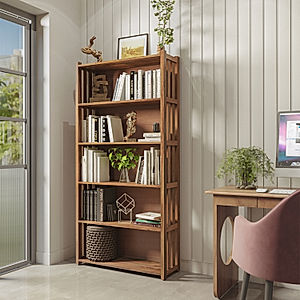 Clark Wooden Bookshelf (Light Walnut Finish)