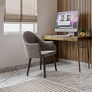 Lea Accent Chair (Velvet, Grey)