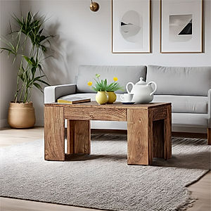 Claw Wooden Coffee Table in Natural Finish