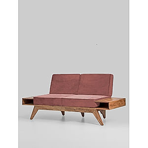 Berlin 2 Seater Wooden Sofa in Mauve Color