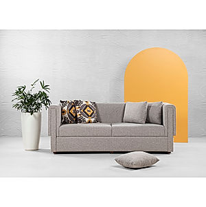 California 3 Seater Linen Sofa in Grey Color