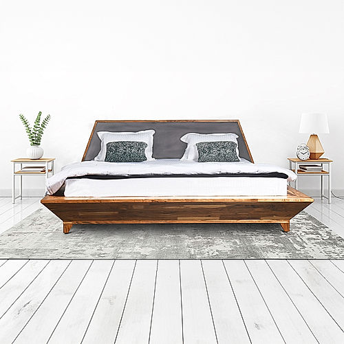 Avan Wooden King Size Bed in Natural Finish