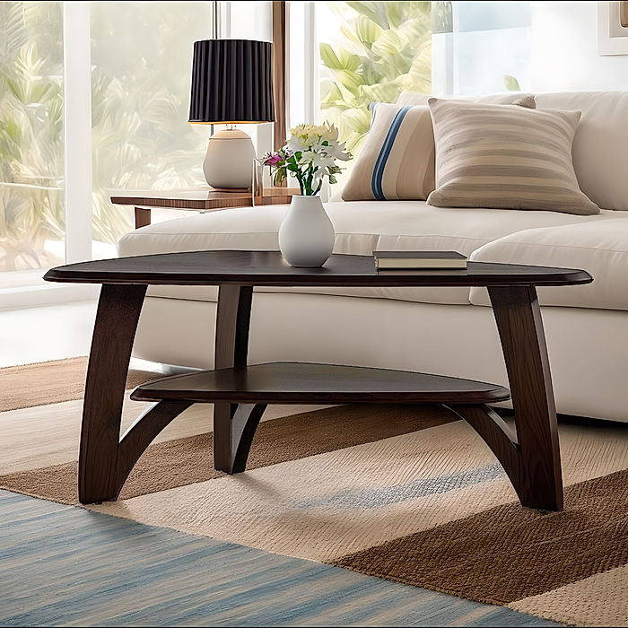 Lukas Wooden Coffee Table in Dark Walnut Finish