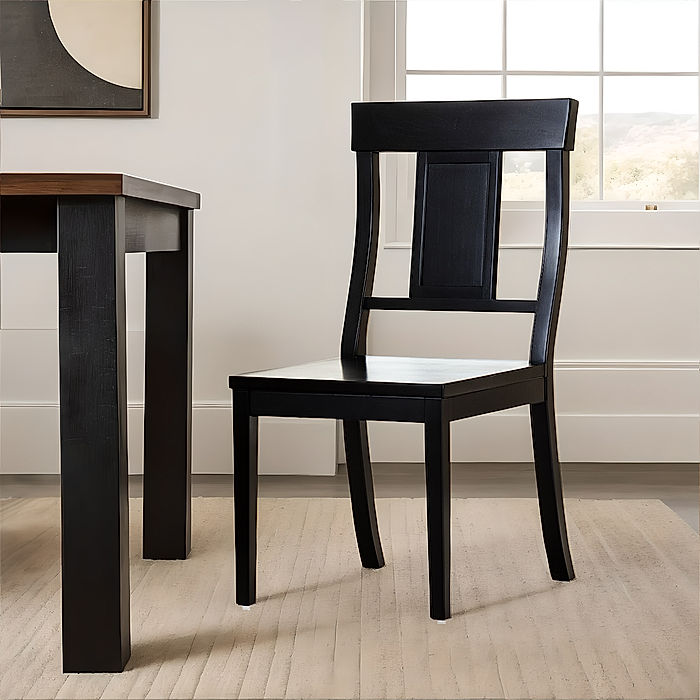 Bidford Wooden Dining Chair - Set of 2 - Ebony Finish