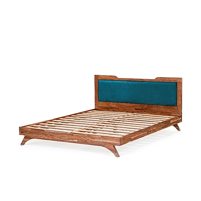 Nirvana Wooden Bed Without Storage (Queen Size, Natural Finish)