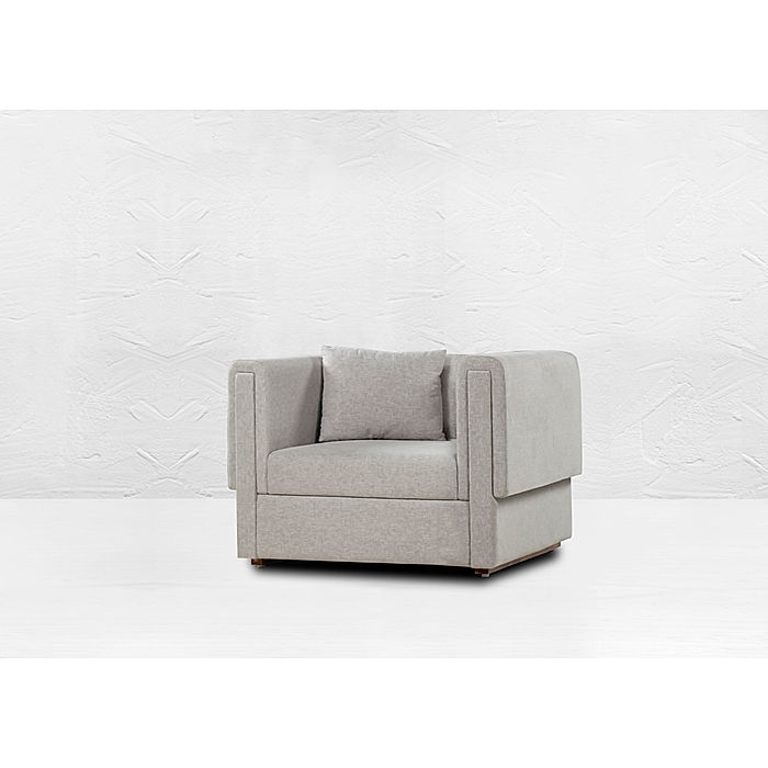 California 1 Seater Fabric Sofa in Grey Color