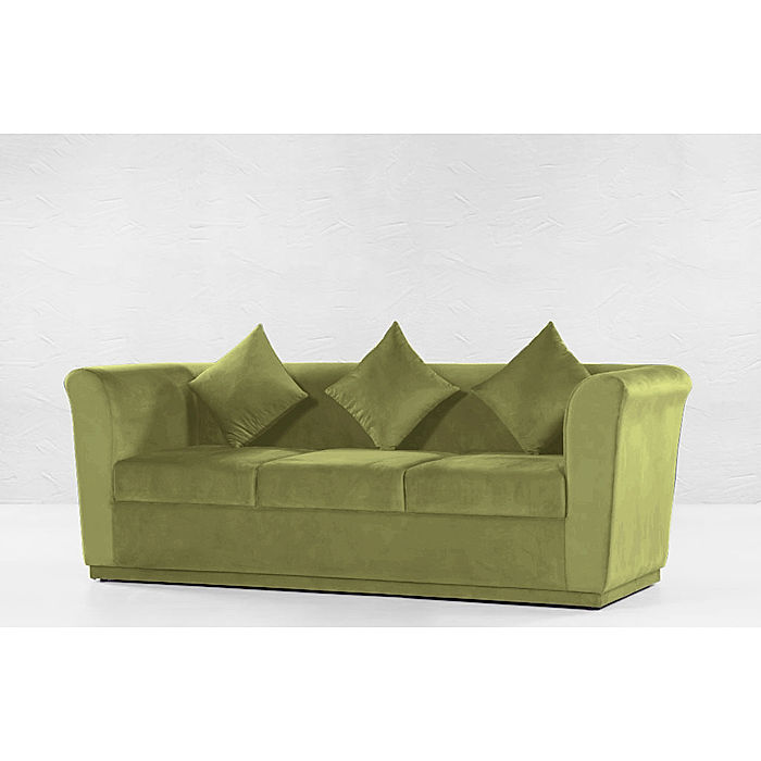 Hudson 3 Seater Velvet Sofa in Green Color