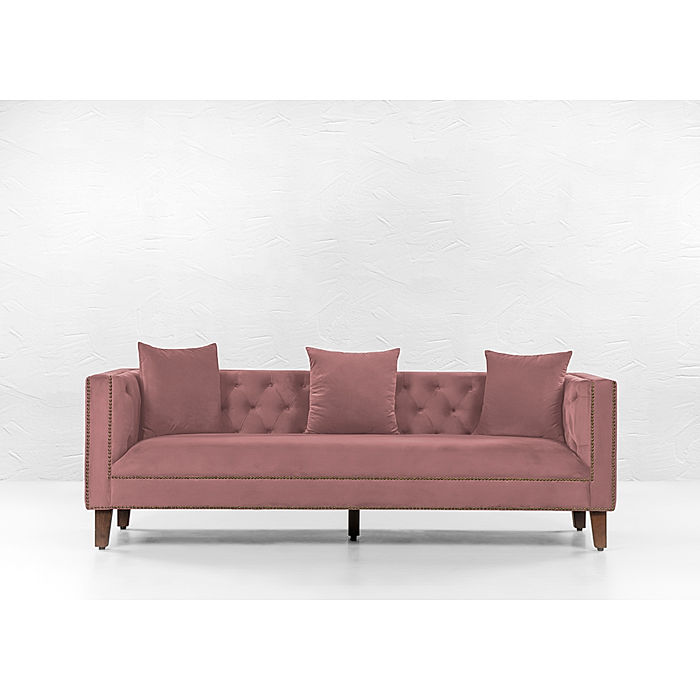 Manchester 3 seater Velvet Sofa in Mauve Color