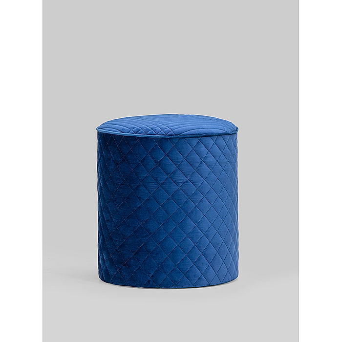 Mable Ottoman (Velvet, Blue)