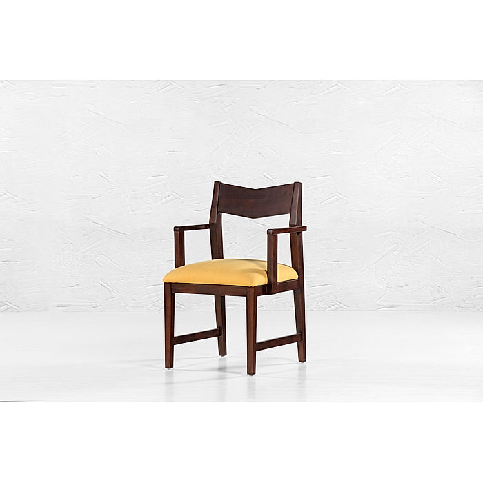 Newton Wooden Dining Chair(Linen,Yellow) - Set of 2