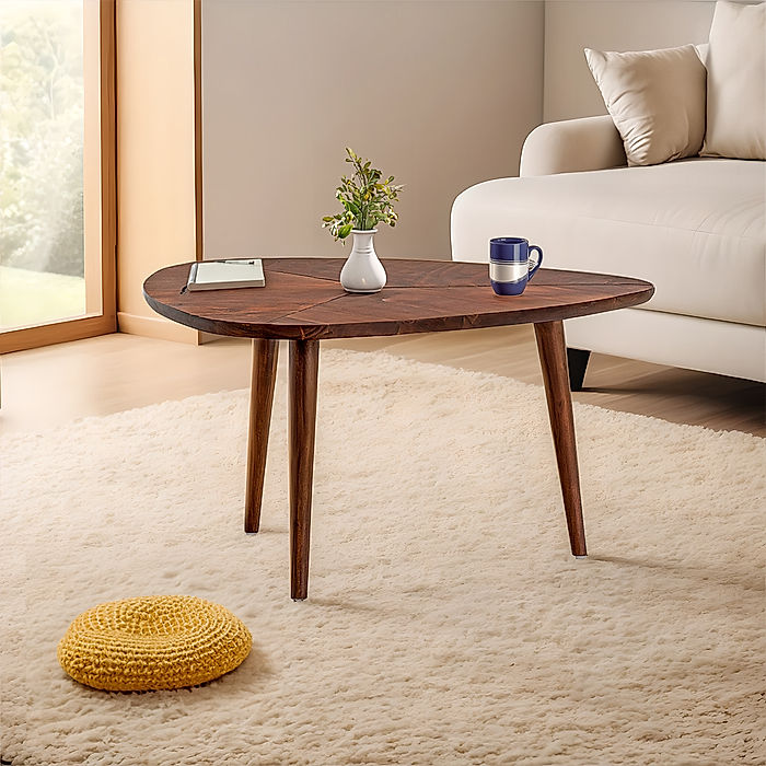 Ovate Wooden Center Table