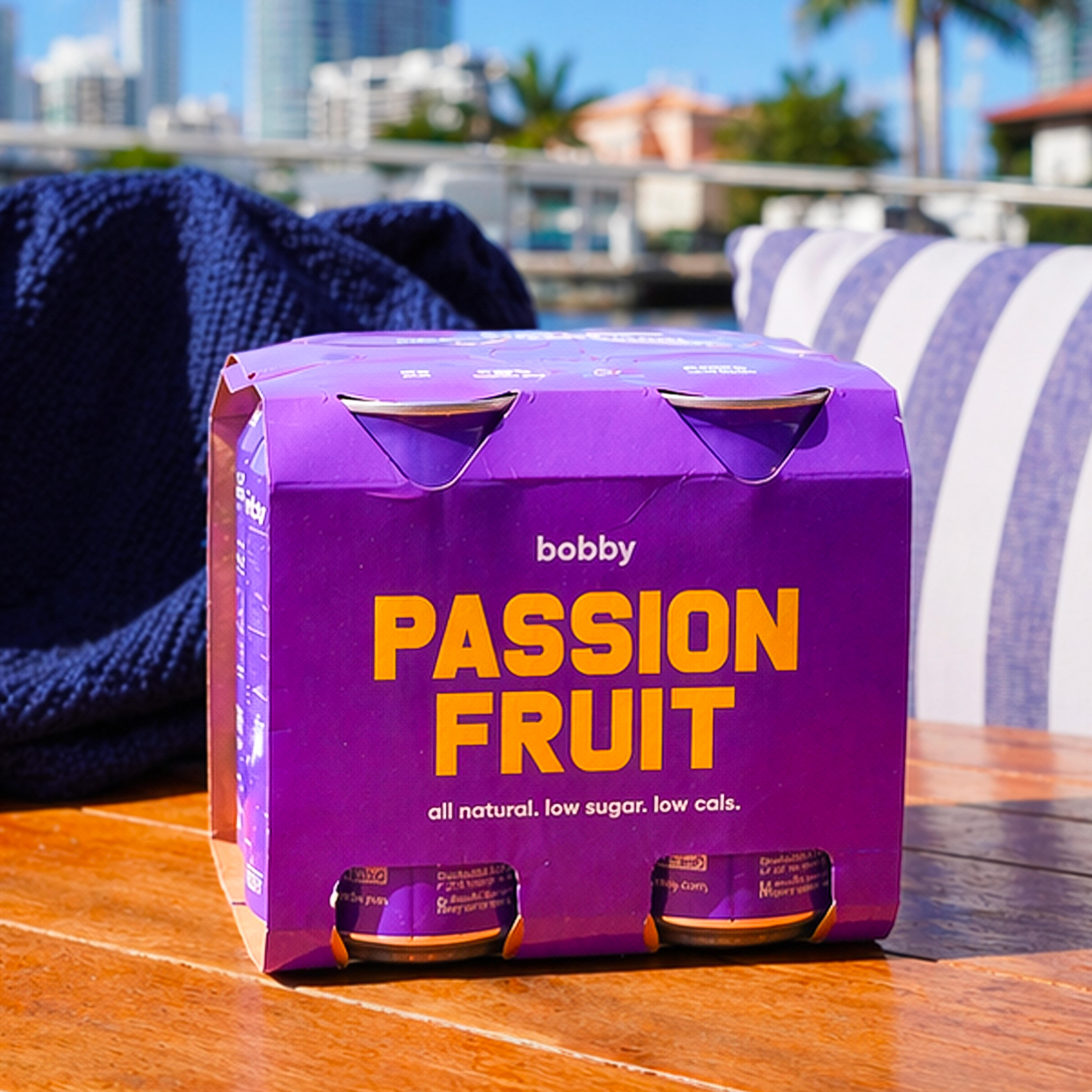 Bobby Passionfruit Soft Drink – 4 Pack Cans