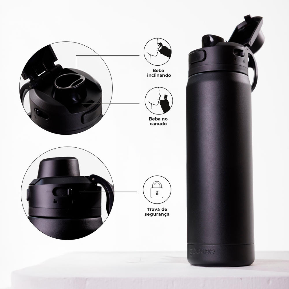 Garrafa Térmica Flip Pro + Ebook - CBF - Brasil Core - Flip Pro 750ml - Ebook
