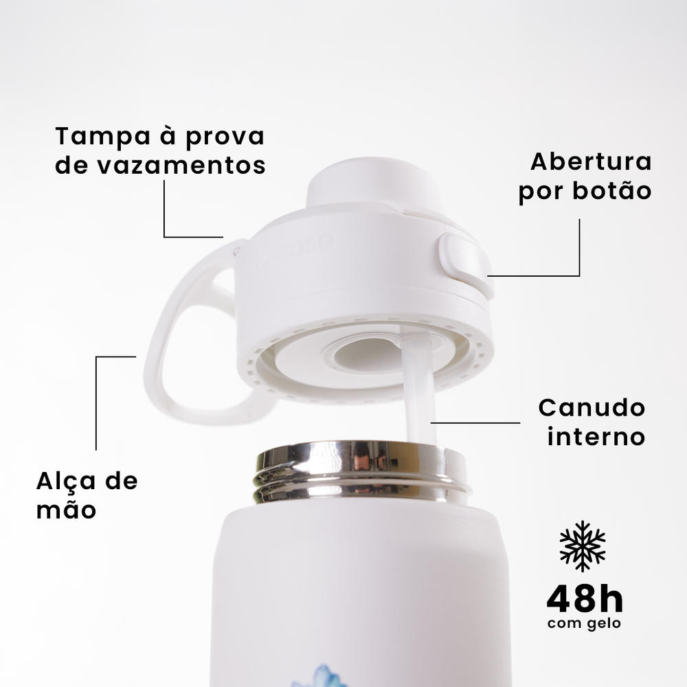 Garrafa Térmica Flip Pro + Ebook - Clear