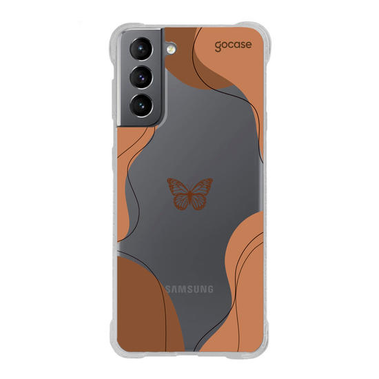 Capinha para celular Capinha Para Celular -  Formas Abstratas com Borboleta