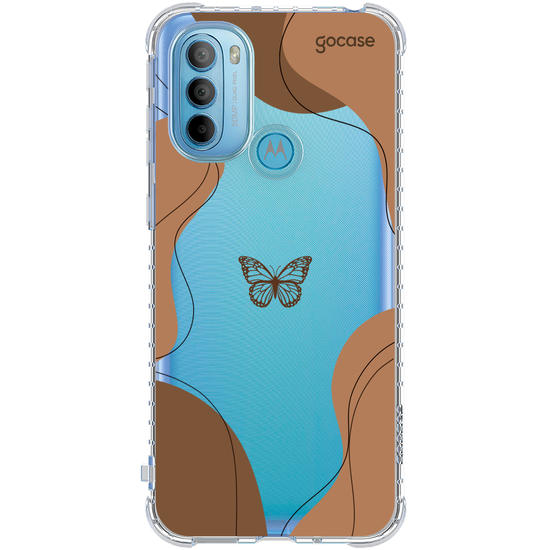 Capinha para celular Capinha Para Celular -  Formas Abstratas com Borboleta
