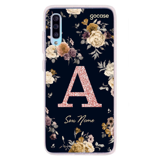 Capinha para celular Arranjos Dourados - Inicial Glitter