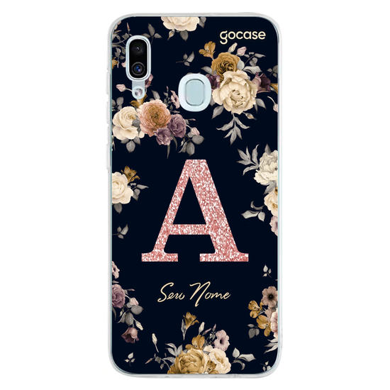 Capinha para celular Arranjos Dourados - Inicial Glitter