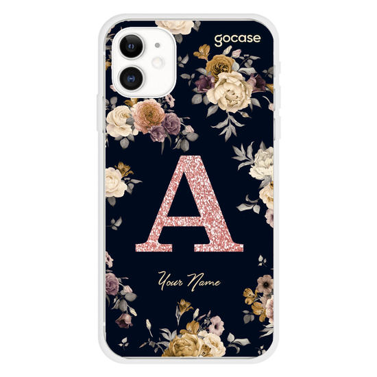 Golden Arrangements - Initial Glitter Phone Case