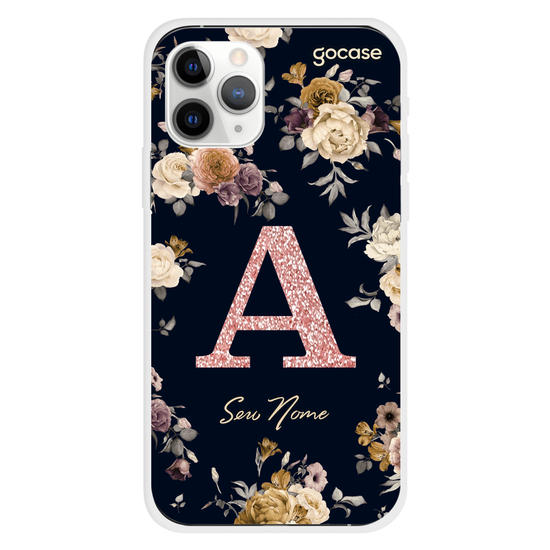 Capinha para celular Arranjos Dourados - Inicial Glitter