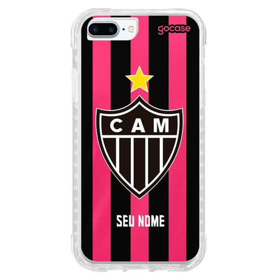 Capinha para celular Atlético Mineiro - Uniforme Outubro Rosa 2022 Escudo