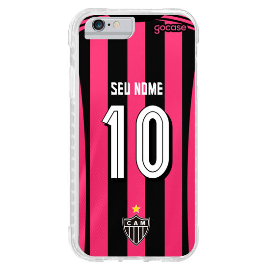 Capinha para celular Atlético Mineiro - Uniforme Outubro Rosa 2022 Personalizado