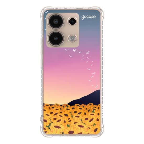 Capinha para celular Aurora de Girassóis Customizável 