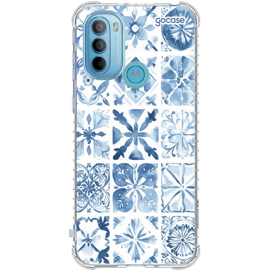 Capinha para celular  Azulejo Aquarela