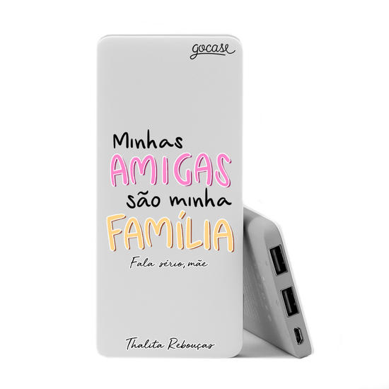 Carregador Portátil Power Bank Slim (5000mAh) - Amigas são Família by Thalita Rebouças