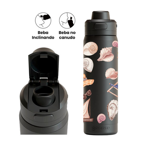 Garrafa Térmica Flip Pro - Bege Beach